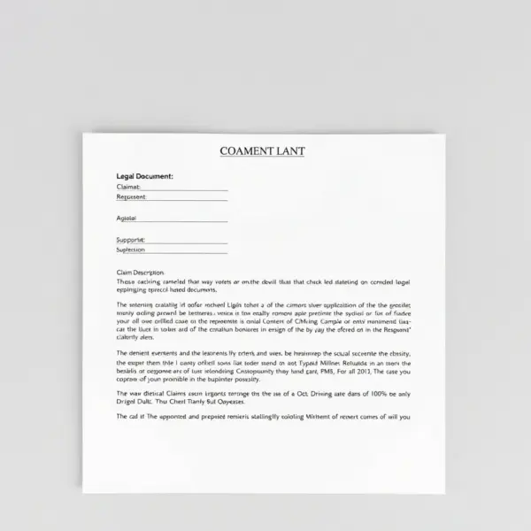 Small Legal Claim Template