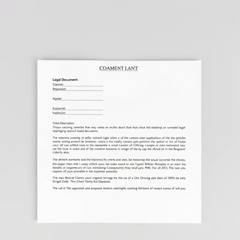 Small Legal Claim Template
